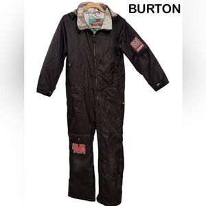 Burton Youth Snowboard Suit Large L 10/12 Black One Piece Dryride Ski Jumpsuit